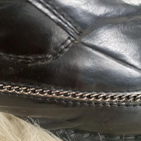 Robert  Black Leather Ankle side zipper Boots Chain Accent Sz 12 Mint Condition - Picture 7 of 12
